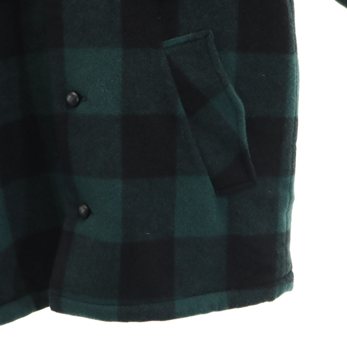 HYSTERIC ヒステリック WIND AND SEA ウィンダンシー コラボ チェック柄 ボア ランチ コート S グリーン系 DIZZY&MILKY ヒステリックグラマー くるみボタン メンズ
