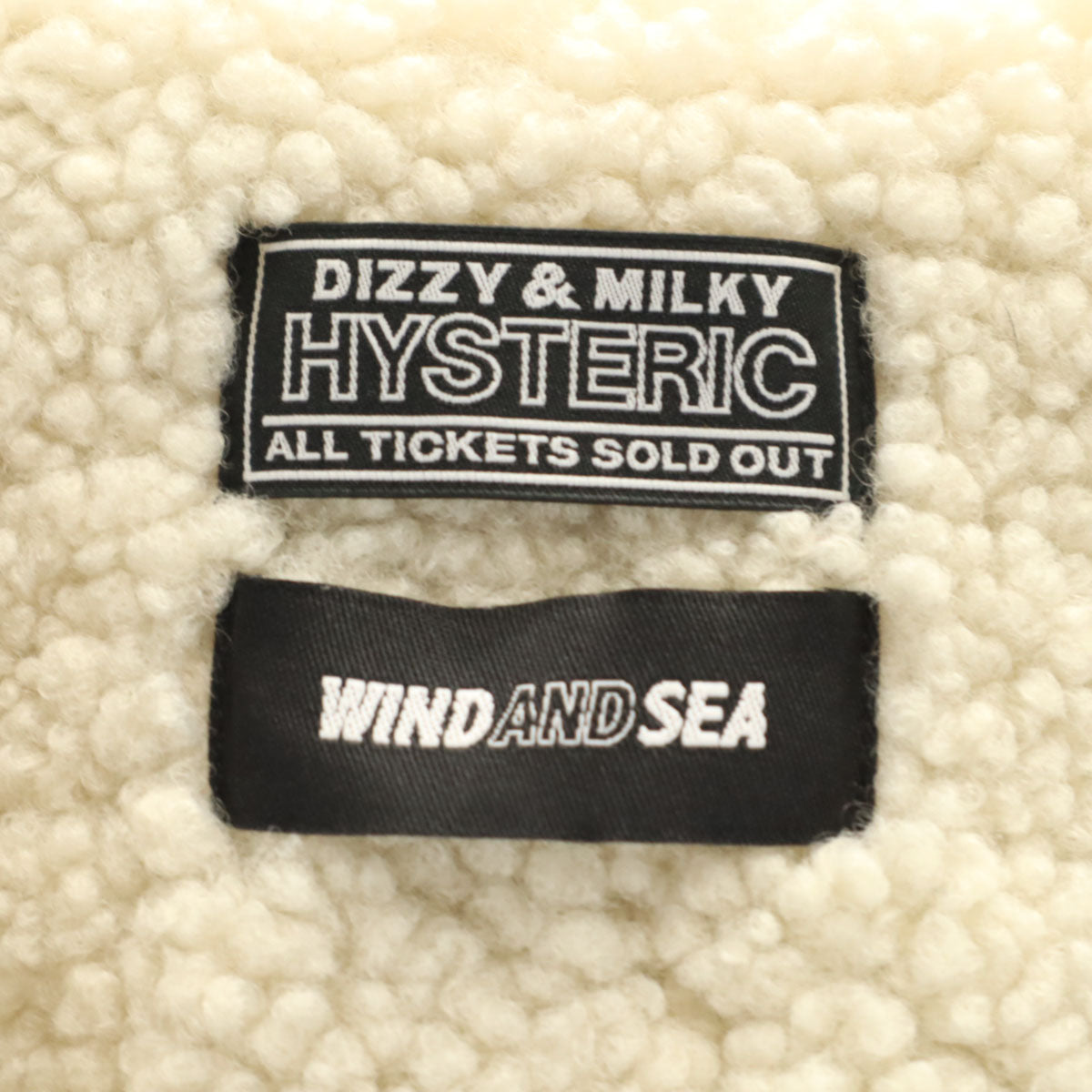 HYSTERIC ヒステリック WIND AND SEA ウィンダンシー コラボ チェック柄 ボア ランチ コート S グリーン系 DIZZY&MILKY ヒステリックグラマー くるみボタン メンズ