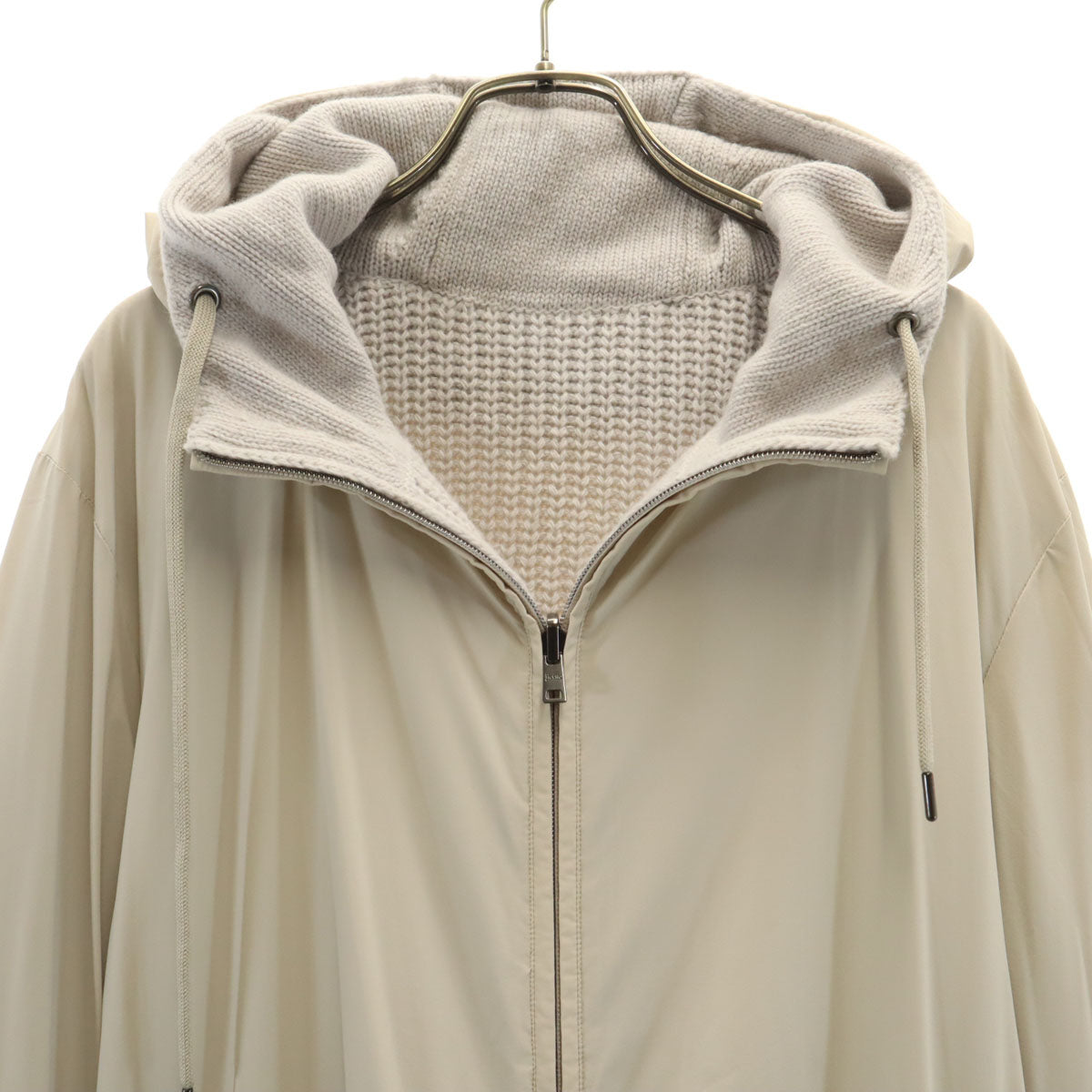 Herno ヘルノ ウール 長袖 リバーシブル ニット ジップパーカー 50 グレー メンズ