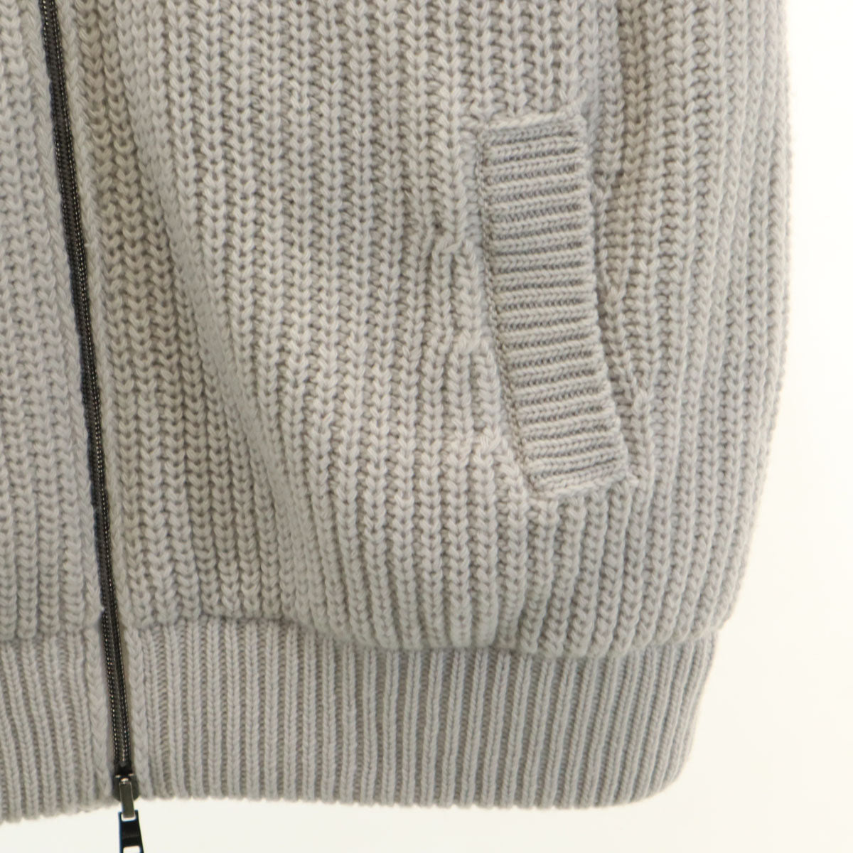 Herno ヘルノ ウール 長袖 リバーシブル ニット ジップパーカー 50 グレー メンズ