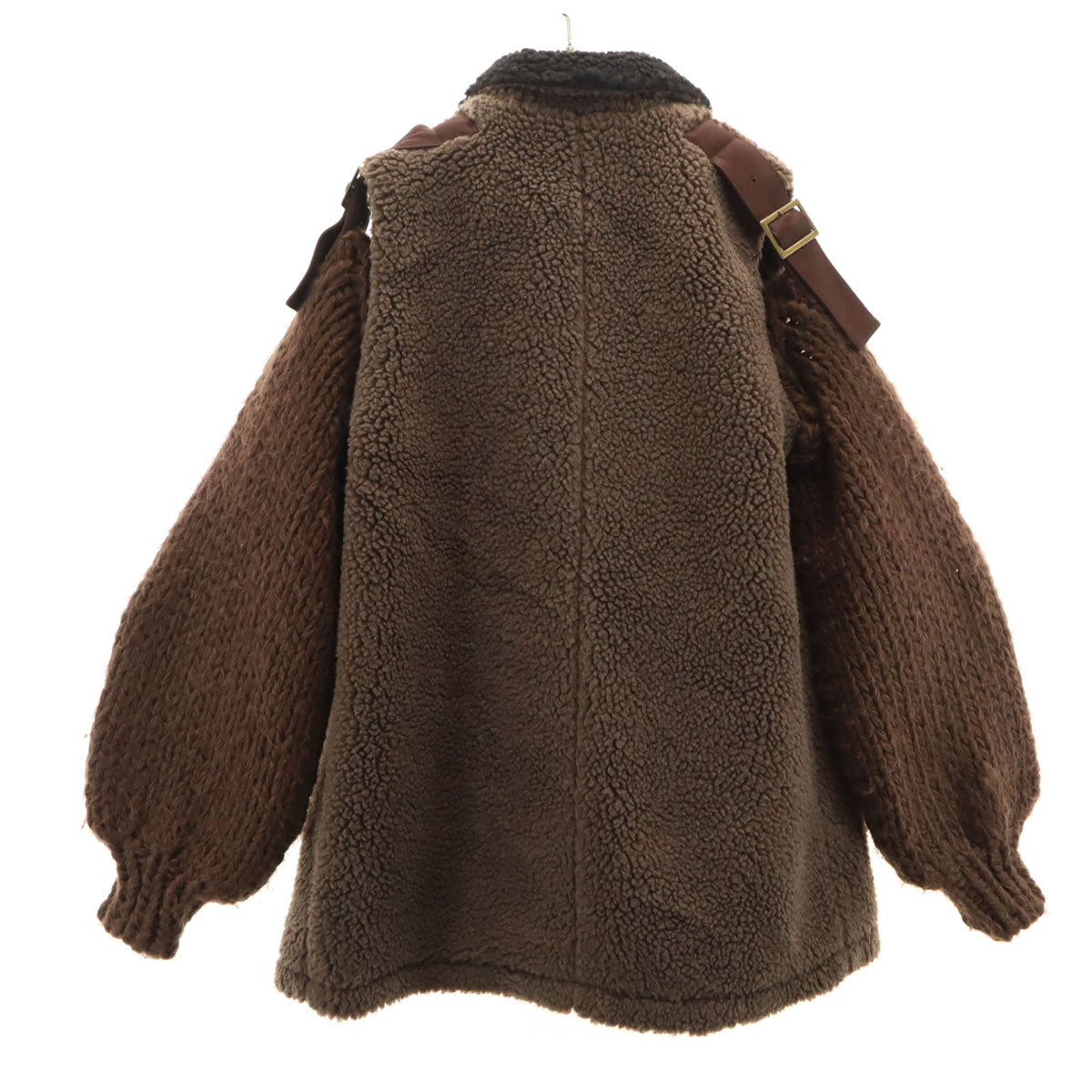 未使用 EZUMi エズミ ニットスリーブ ボアコート M ブラウン レディース