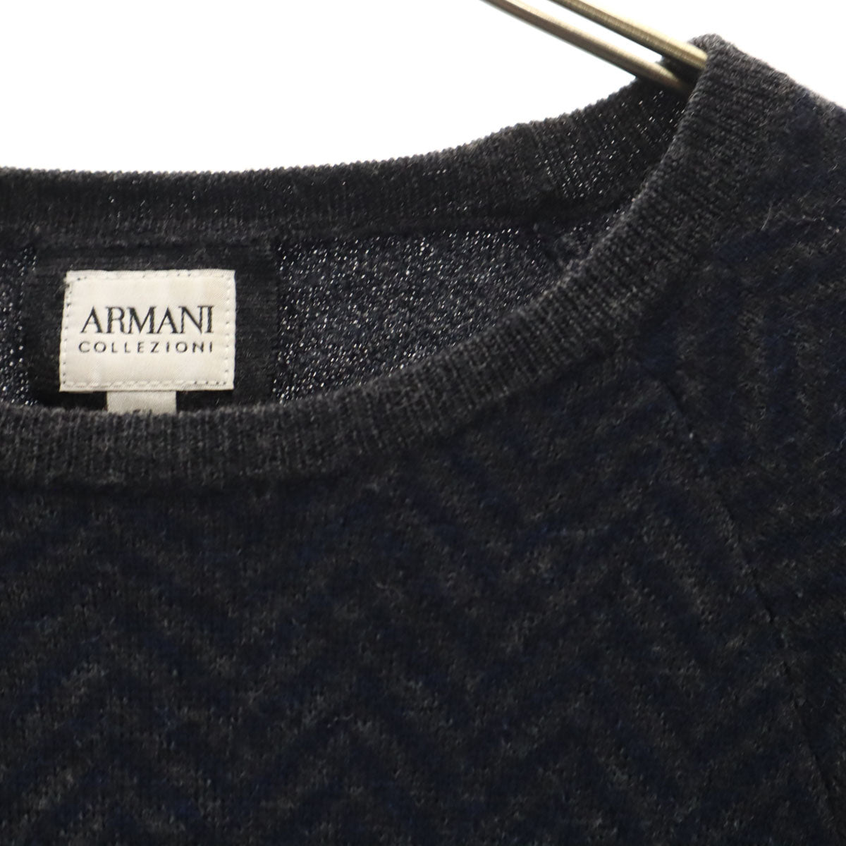 ARMANI COLLEZIONI アルマーニ コレツィオーニ 長袖 セーター L ネイビーグレー ニット メンズ