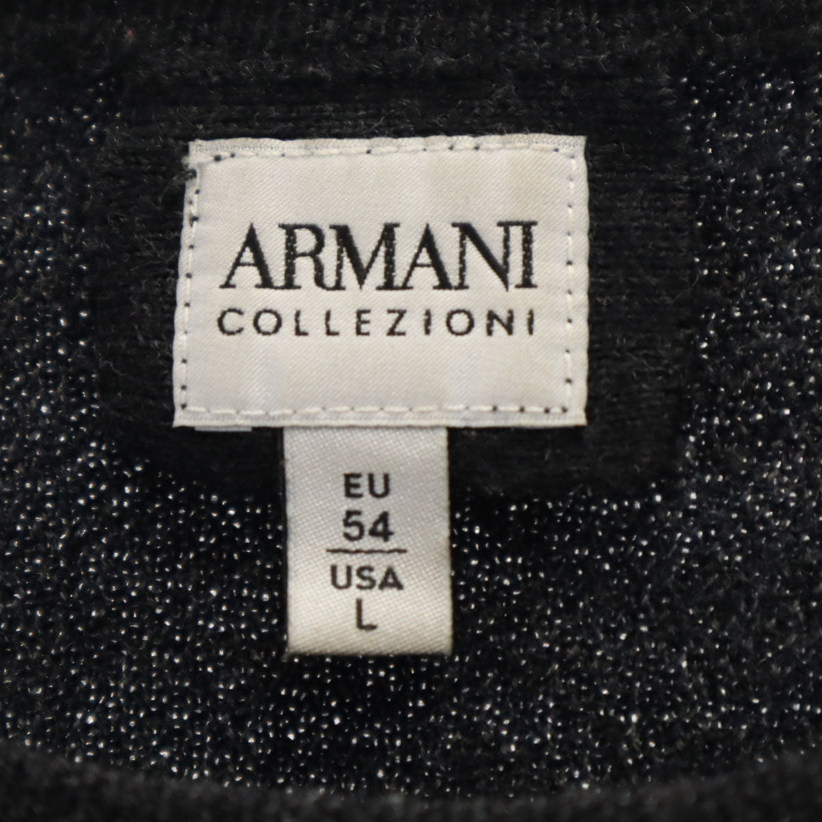 ARMANI COLLEZIONI アルマーニ コレツィオーニ 長袖 セーター L ネイビーグレー ニット メンズ