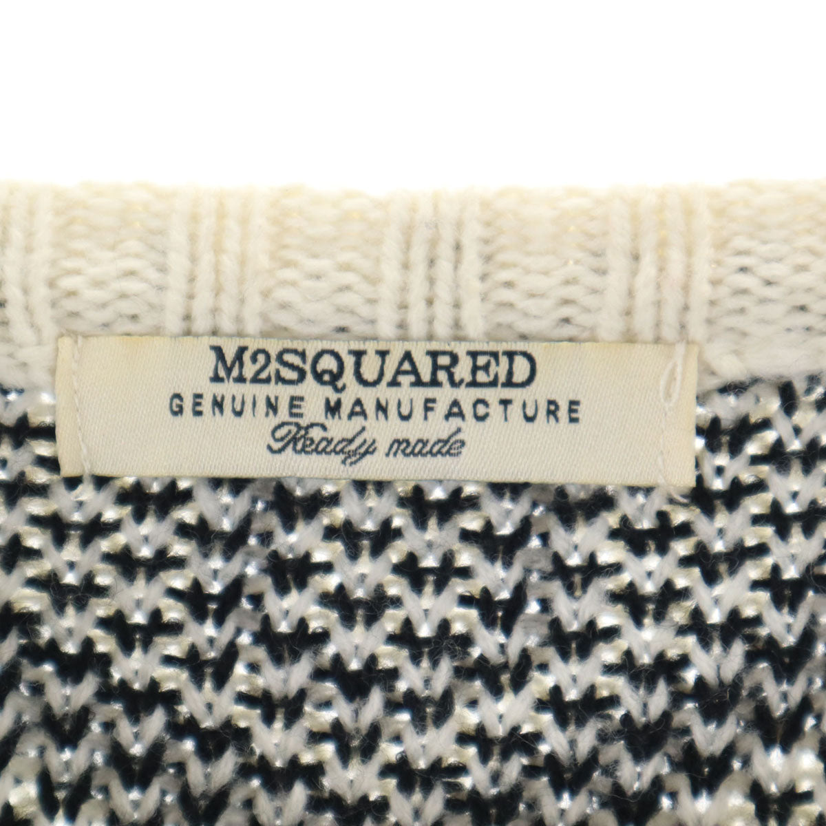 M2SQUARED エムツースクエアード 総柄 長袖 セーター アイボリー ニット レディース