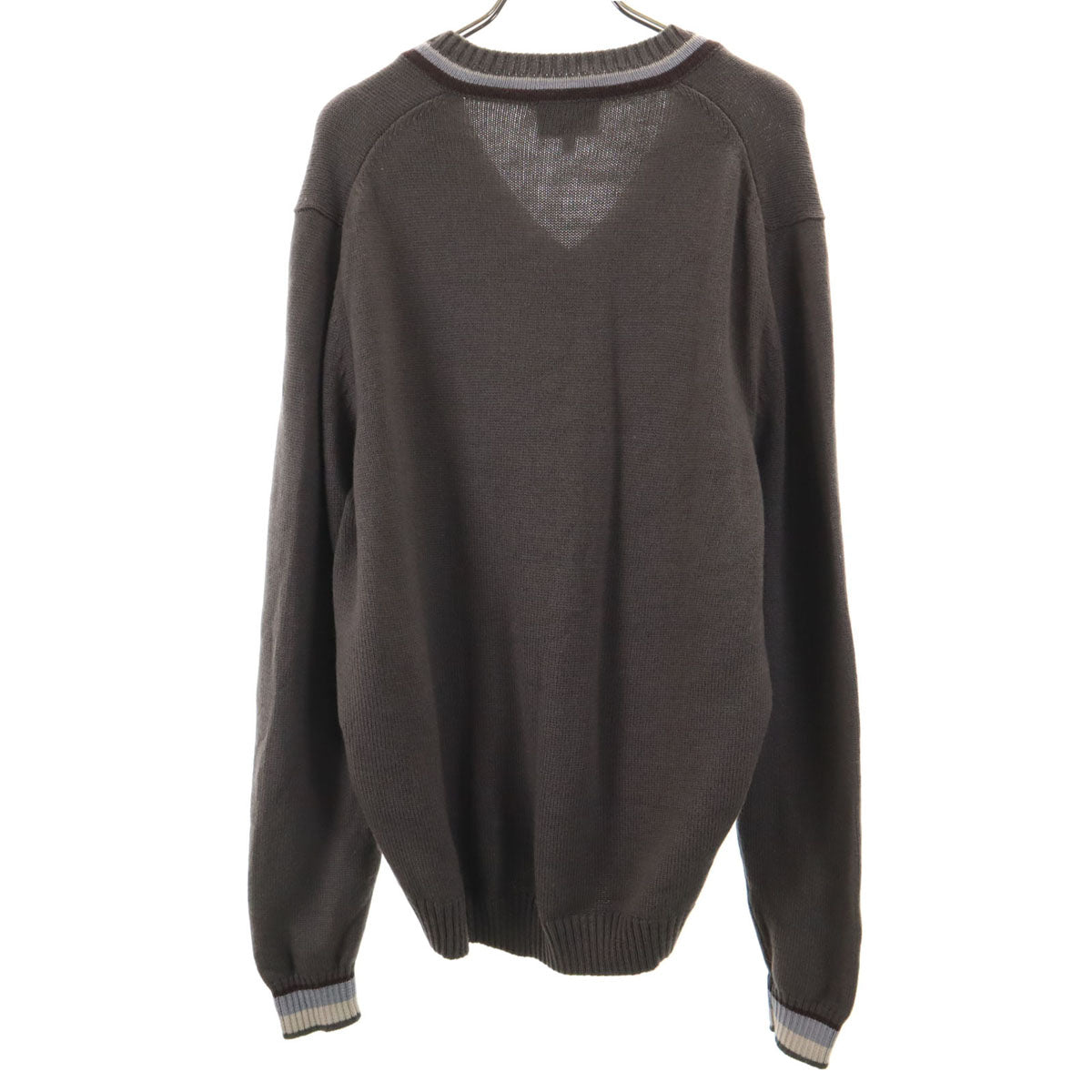 Dunhill ダンヒル イタリア製 長袖 Vネック セーター S チャコールブラウン ニット メンズ