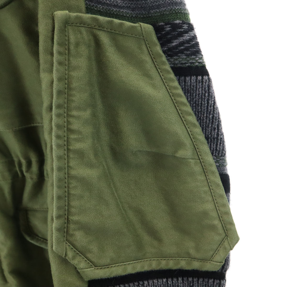 3.1 phillip lim スリーワンフィリップリム ニット切替 ミリタリージャケット XS カーキ メンズ