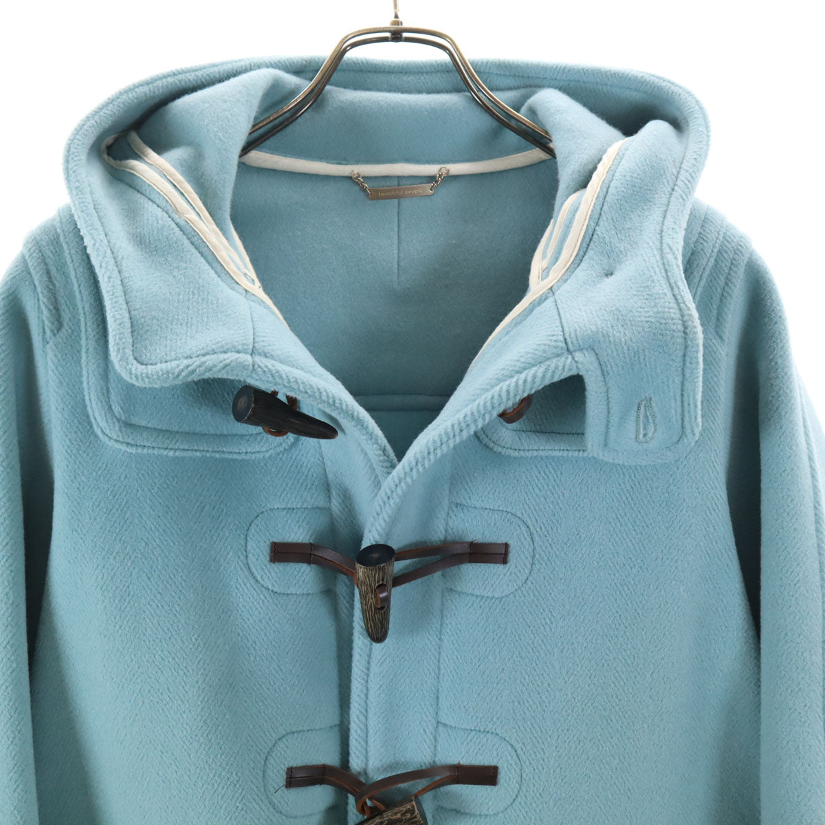 beautiful people ビューティフルピープル 日本製 ウール ダッフルコート 36 水色 レディース