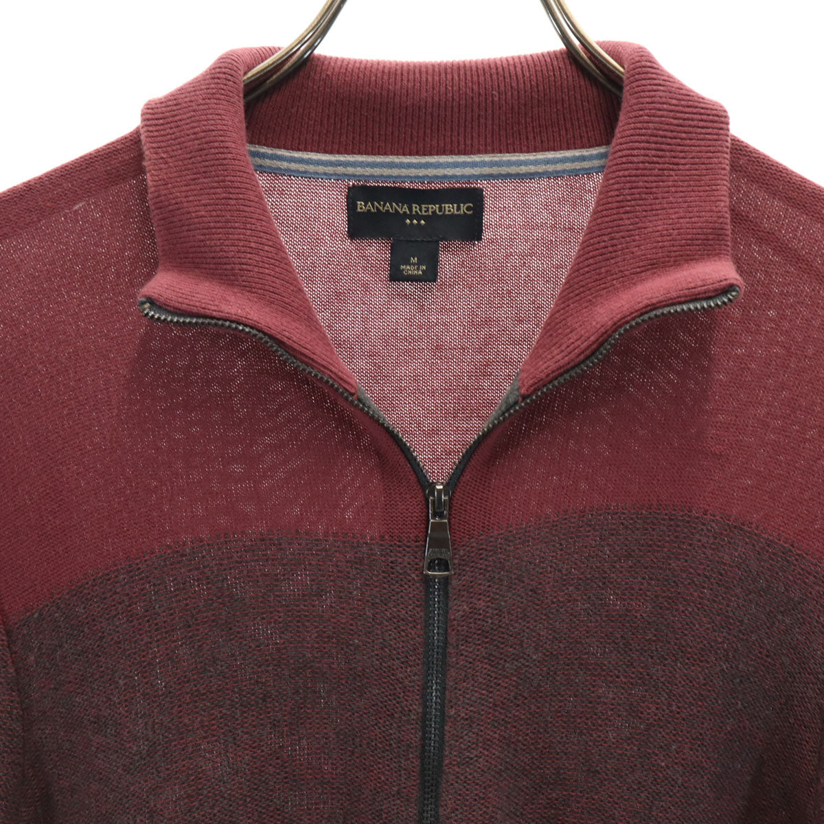 Banana Republic バナナリパブリック 長袖 ニット ジップジャケット M グレー系 メンズ