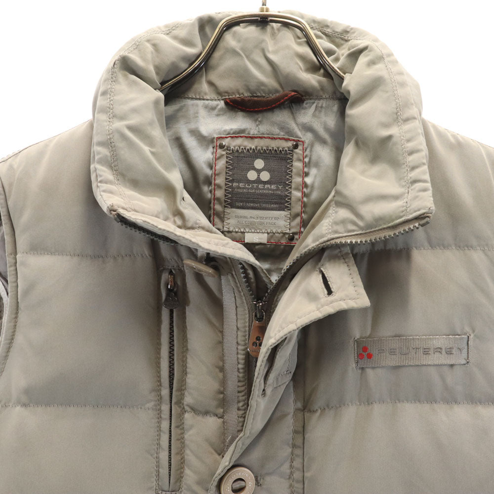 PEUTEREY ピューテリー ノースリーブ ダウンベスト S シルバー メンズ