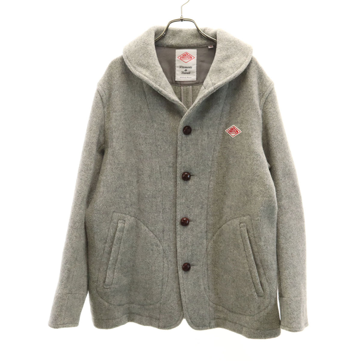 DANTON グレー ウールモッサジャケットコート 中古・古着通販】DANTON (ダントン) ウールモッサジャケット グレー