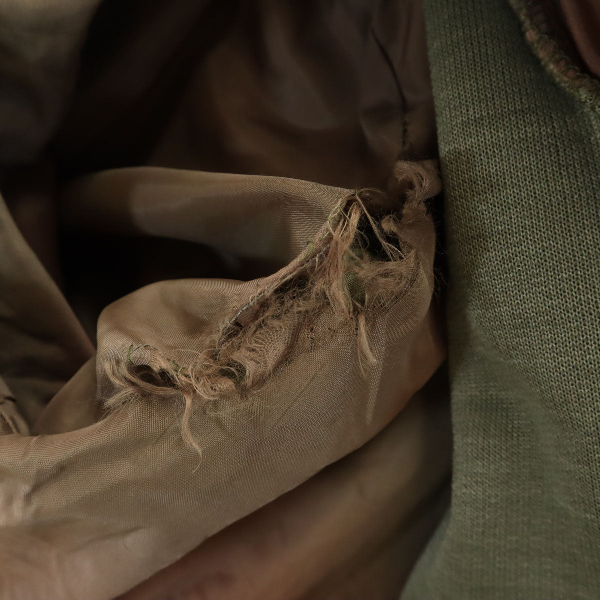 70s 80s ミリタリー フライトジャケット 46 カーキ ライナー付き メンズ