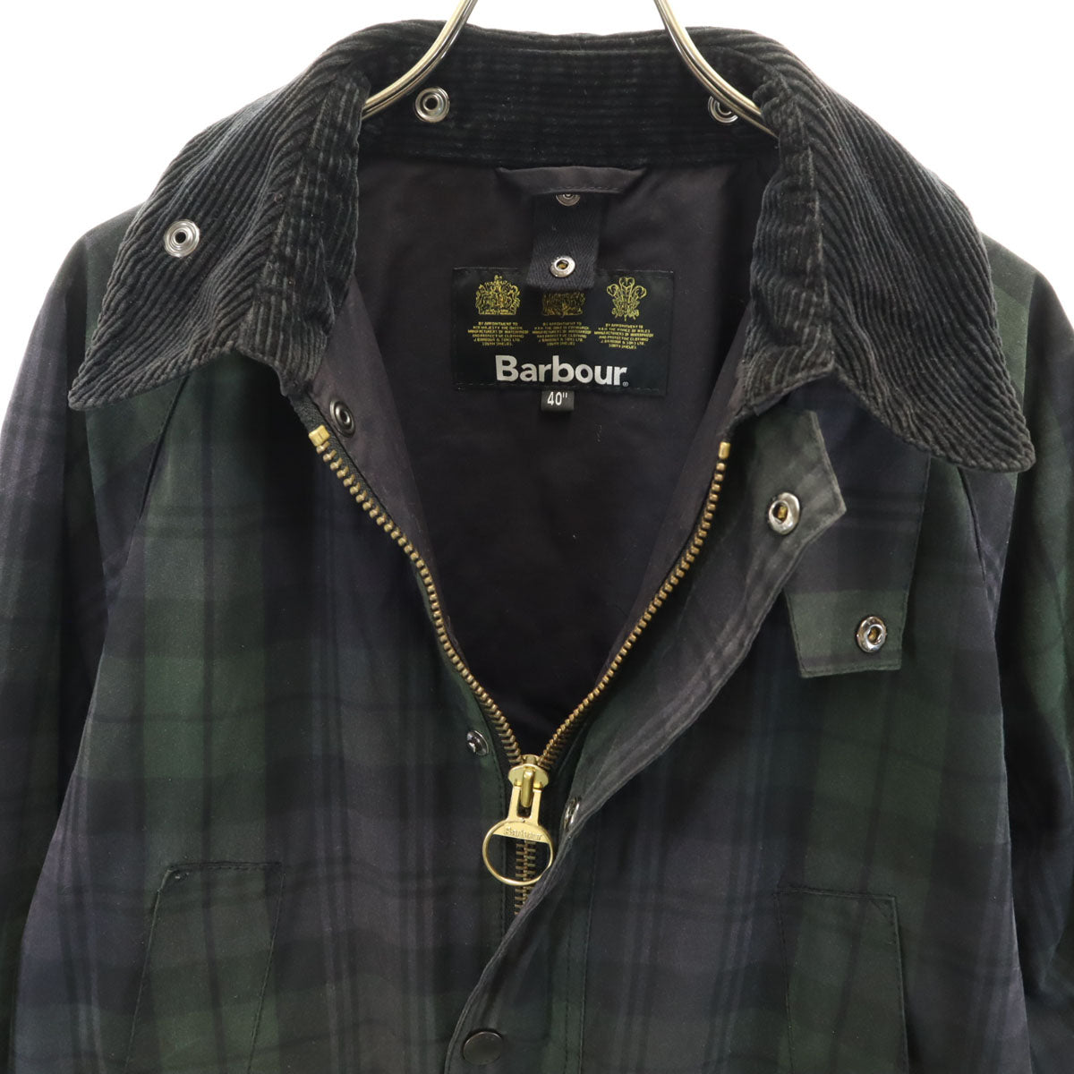Barbour バブアー ブラックウォッチ ビデイル オイルドジャケット 40 ネイビー SL BEDALE メンズ