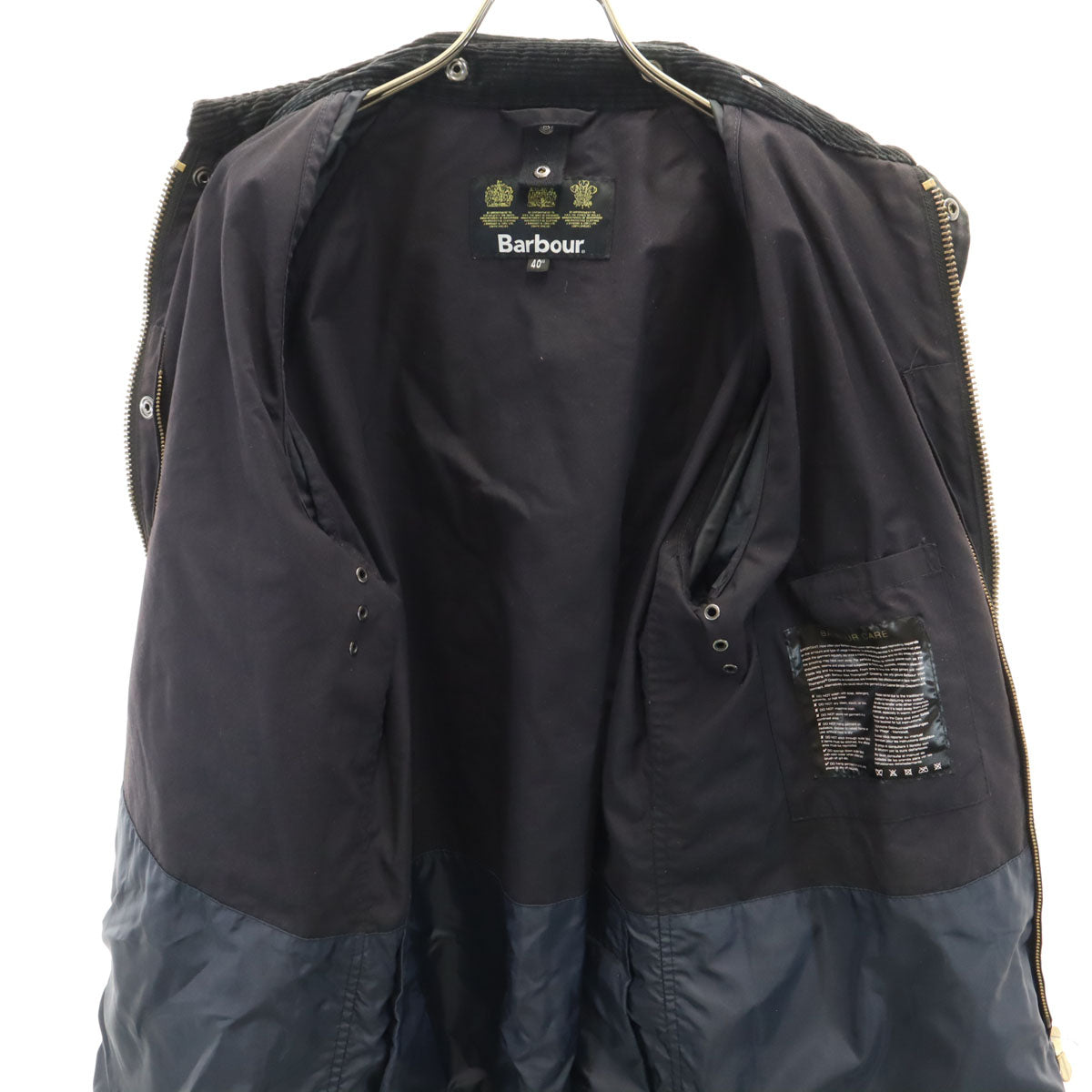 Barbour バブアー ブラックウォッチ ビデイル オイルドジャケット 40 ネイビー SL BEDALE メンズ