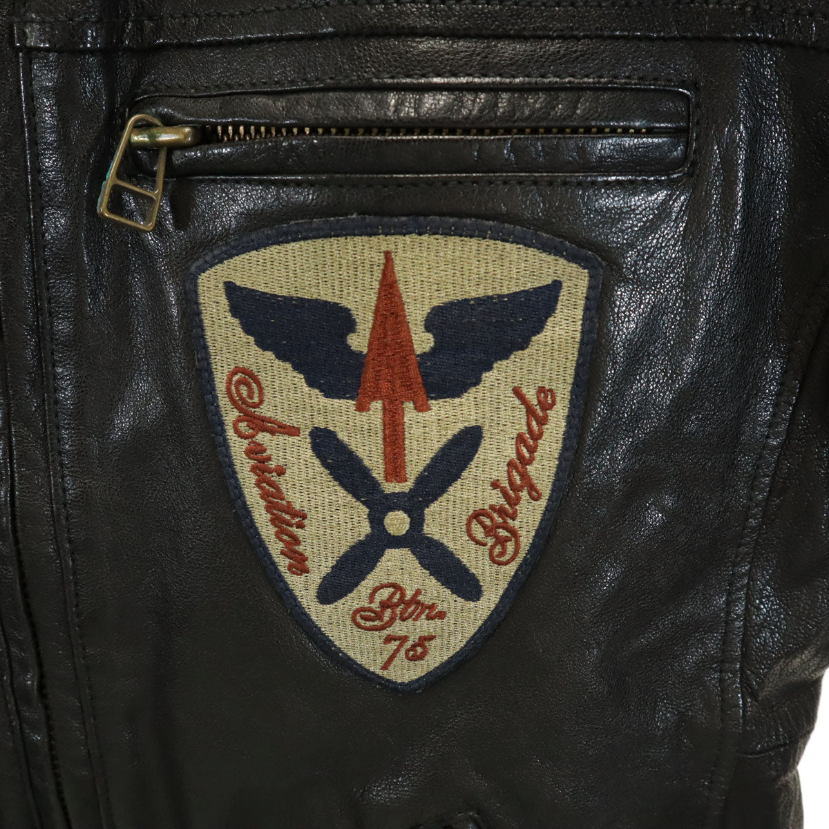 AVIREX アヴィレックス パッチドゴート レザージャケット L ブラック メンズ