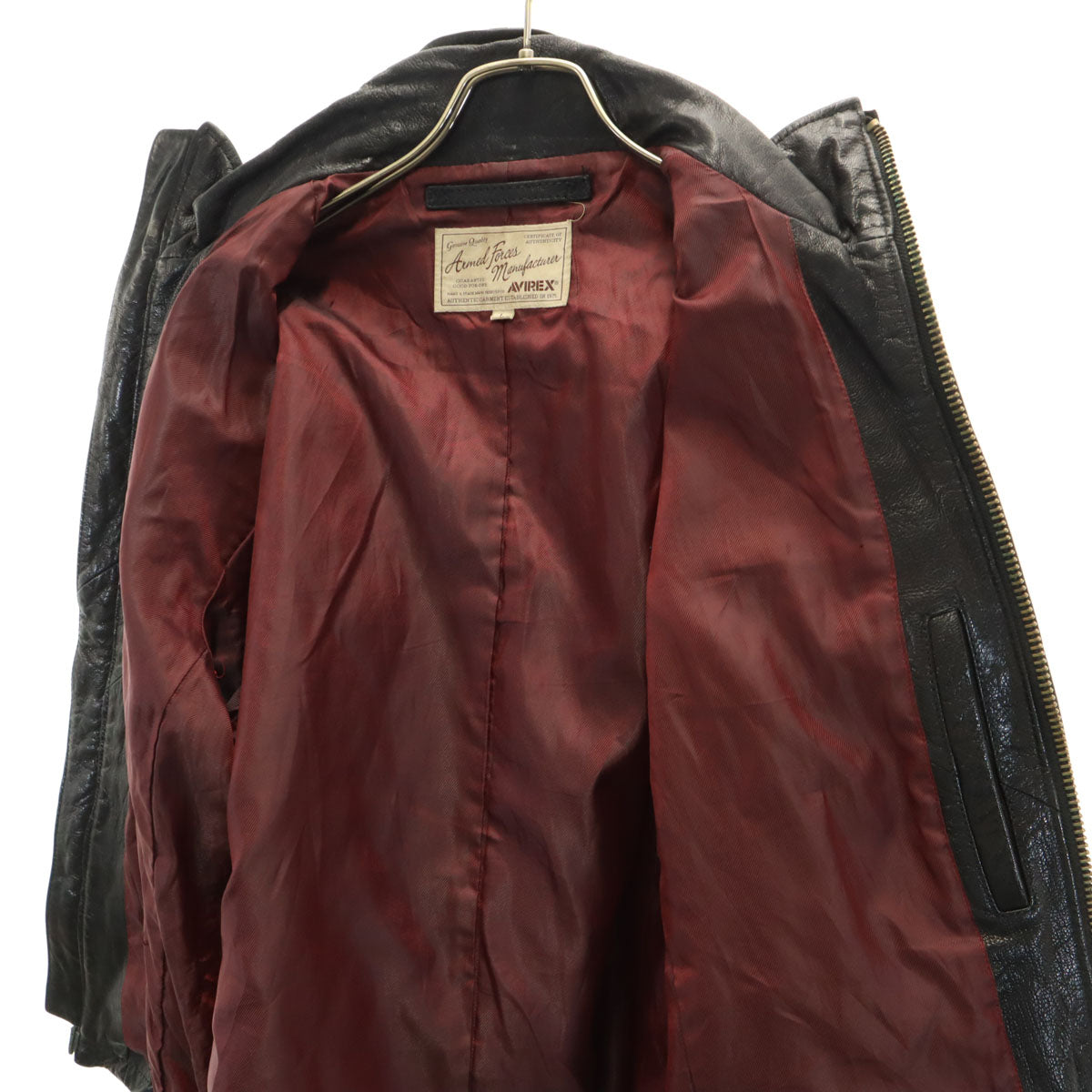AVIREX アヴィレックス パッチドゴート レザージャケット L ブラック メンズ