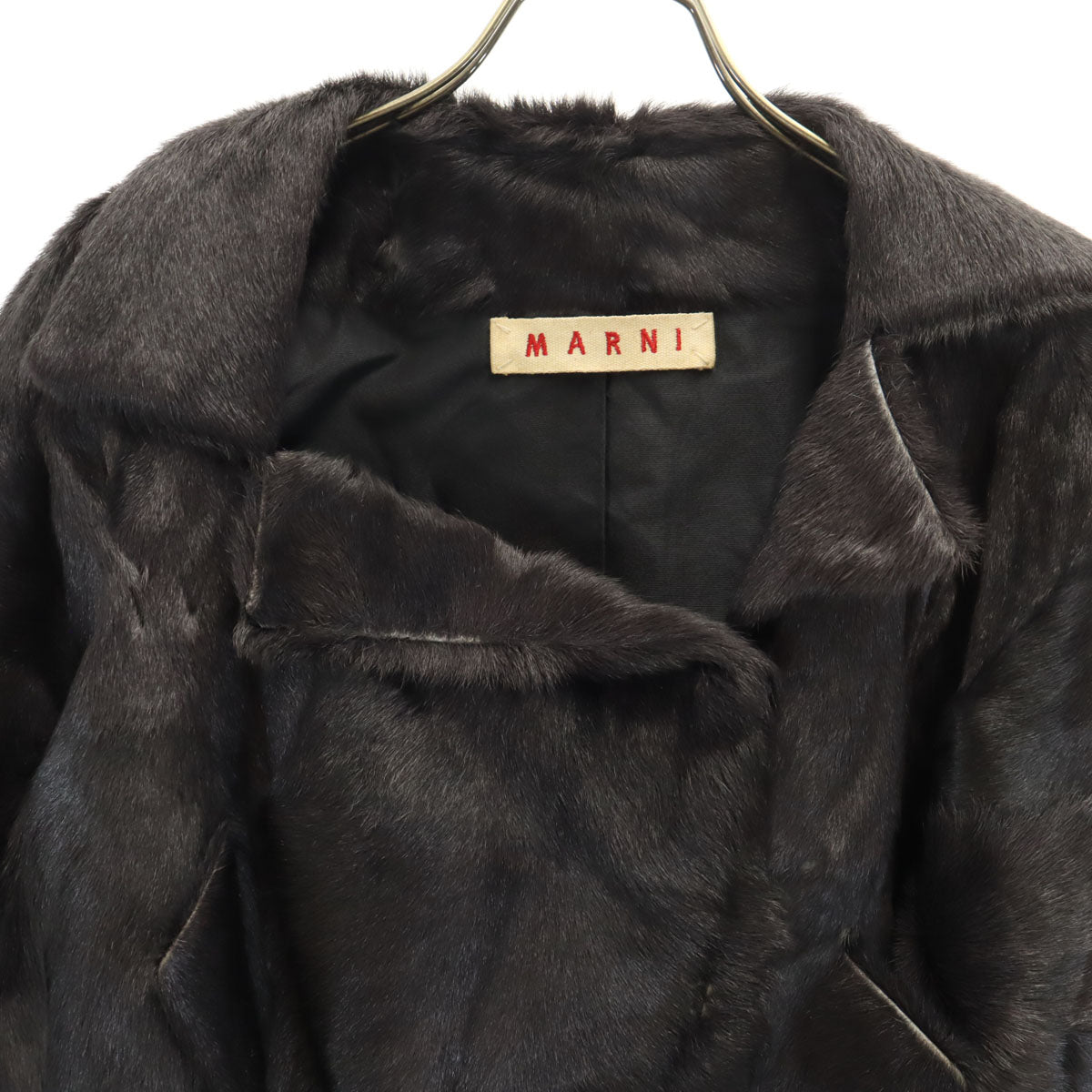 MARNI マルニ イタリア製 ファー ジャケット 38 ブラック レディース