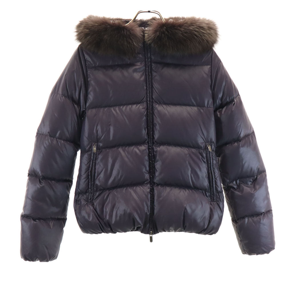DUVETICA デュベティカ ブルガリア製 ファー ダウンジャケット 40 パープル フーディー レディース