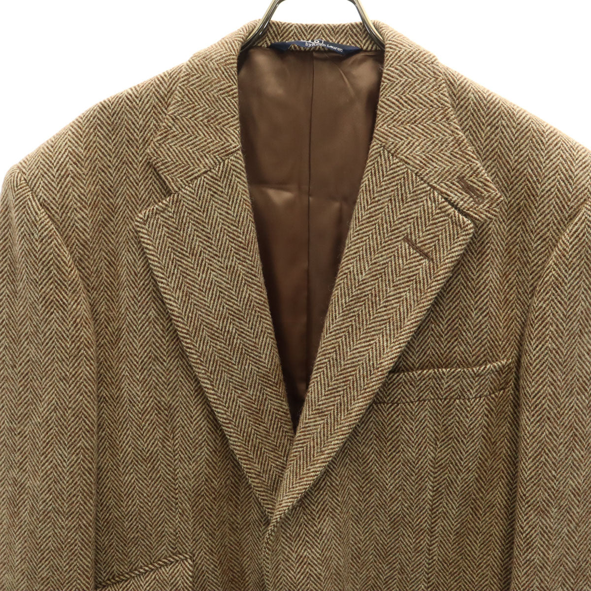 Polo by Ralph Lauren ポロバイラルフローレン 90s ウール オールド ヘリンボーン柄 テーラードジャケット 96AB6 ブラウン系 メンズ