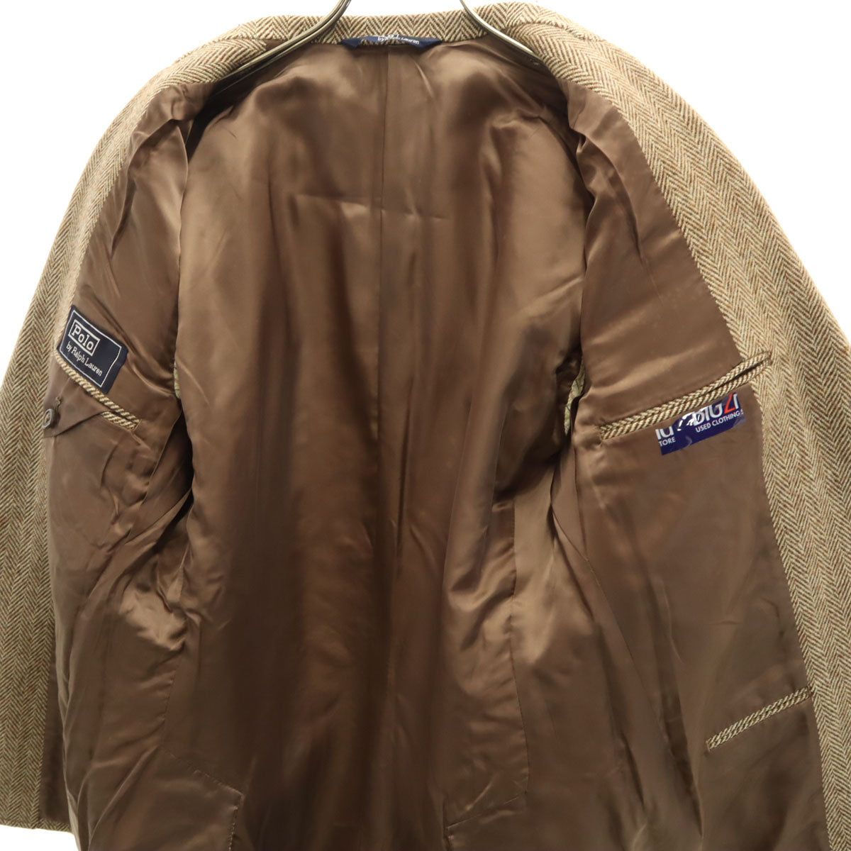 Polo by Ralph Lauren ポロバイラルフローレン 90s ウール オールド ヘリンボーン柄 テーラードジャケット 96AB6 ブラウン系 メンズ