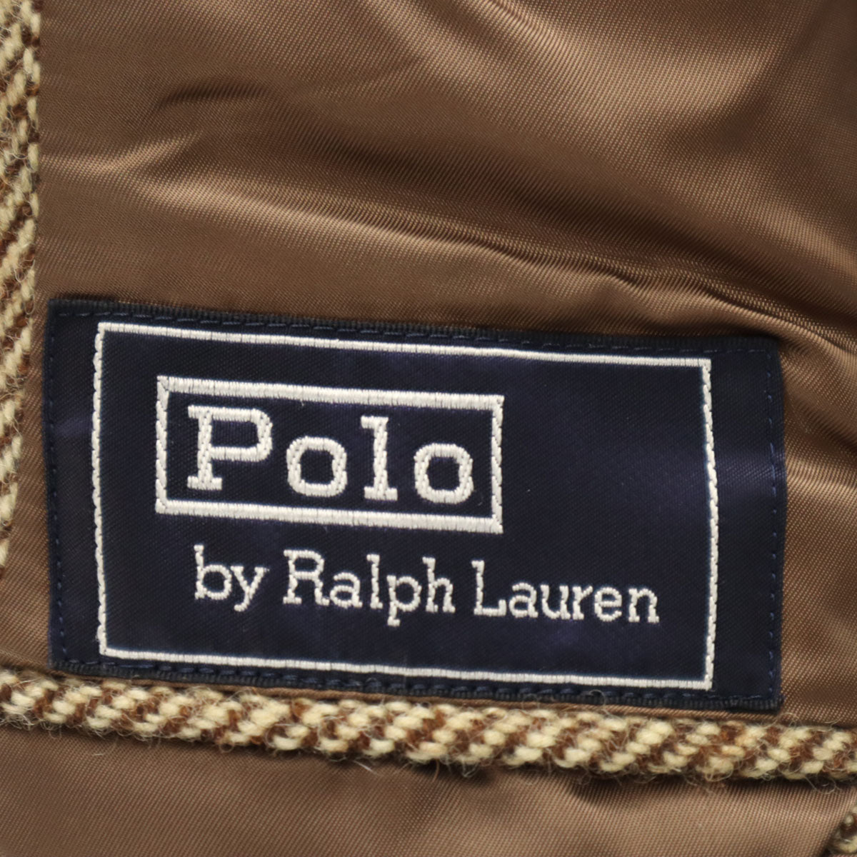 Polo by Ralph Lauren ポロバイラルフローレン 90s ウール オールド ヘリンボーン柄 テーラードジャケット 96AB6 ブラウン系 メンズ