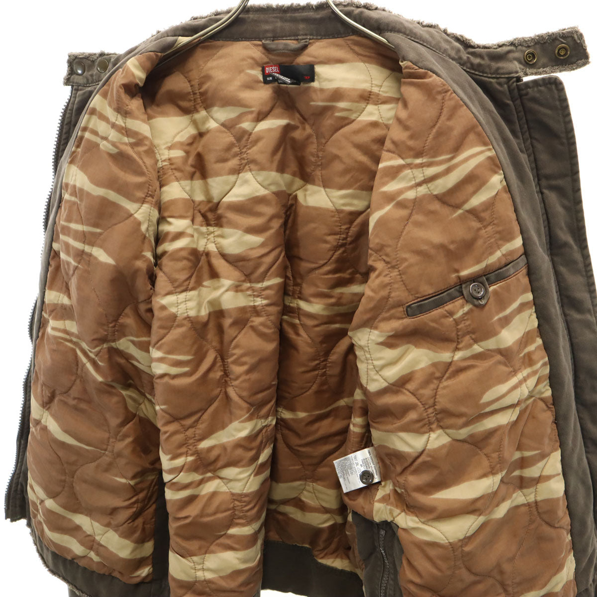 DIESEL ディーゼル バンドカラー コットンジャケット XXL チャコールグレー ビッグサイズ レディース