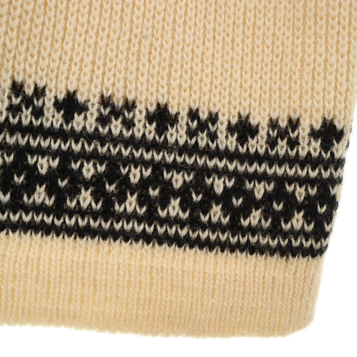 美品 80s ヴィンテージ ノルディック柄 長袖 ニットカーディガン 48 ベージュ ユニセックス メンズ