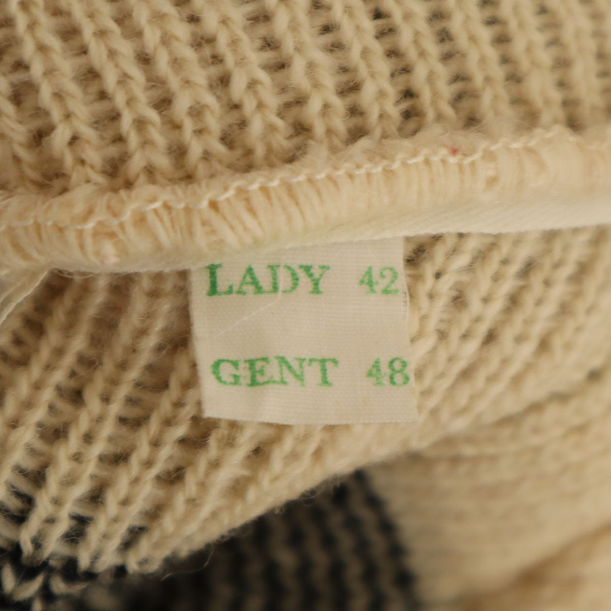 美品 80s ヴィンテージ ノルディック柄 長袖 ニットカーディガン 48 ベージュ ユニセックス メンズ