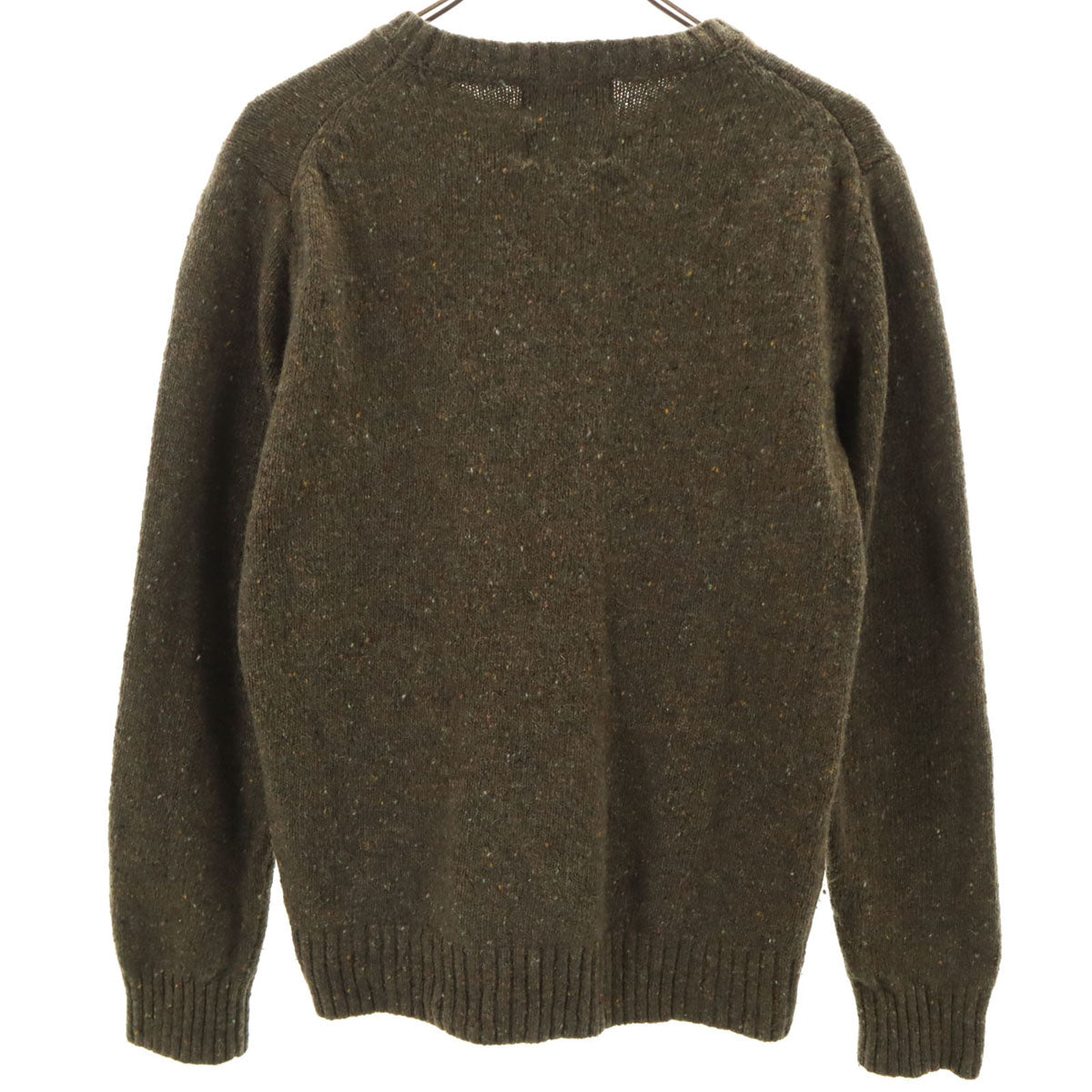 美品 MACKINTOSH PHILOSOPHY マッキントッシュフィロソフィー 長袖 ネップ セーター 38 カーキ ニット レディース