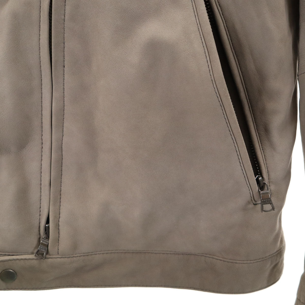 DUFFER ST.GEORGE ダファーオブセントジョージ 羊革レザー シングルライダースジャケット L グレー メンズ