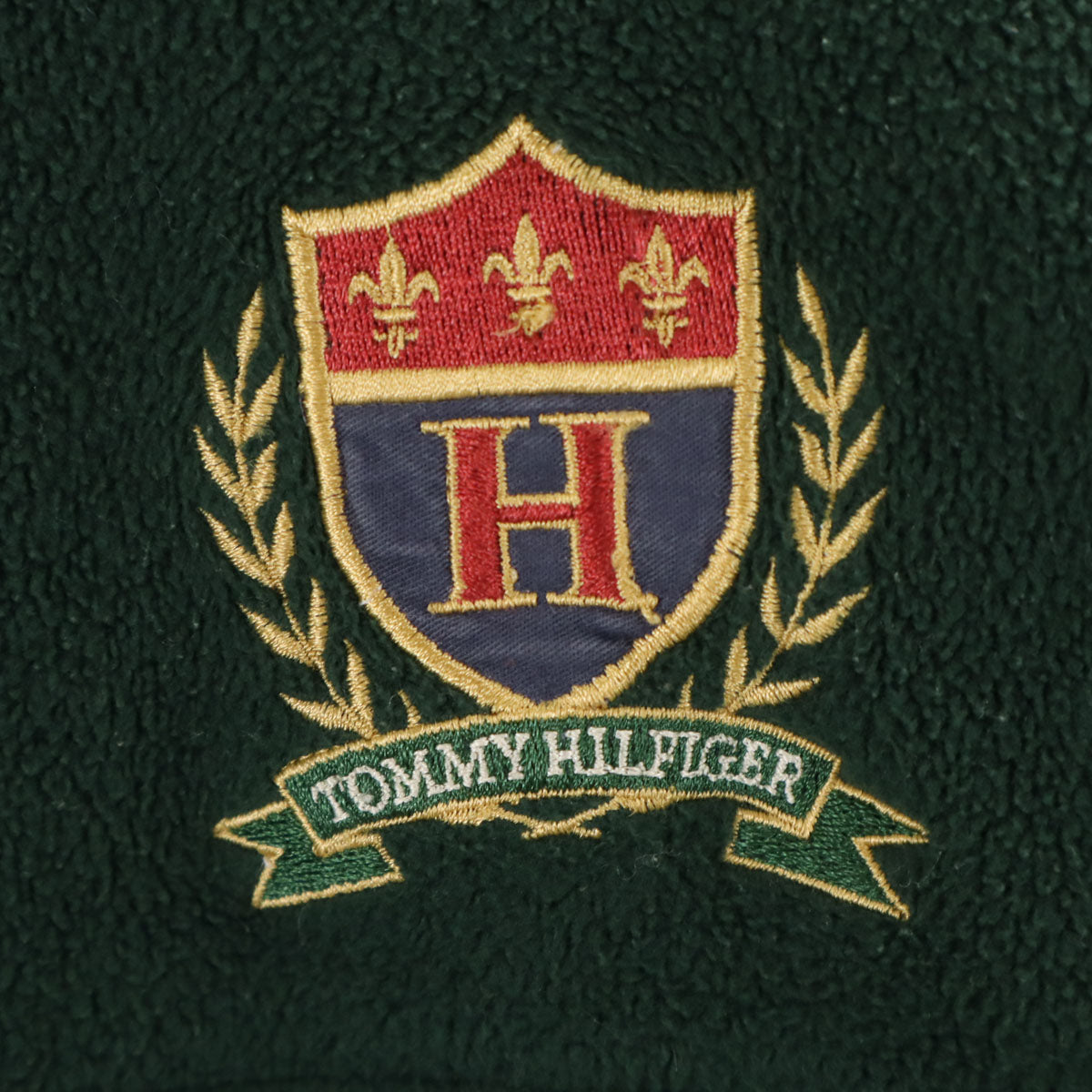 TOMMY HILFIGER トミーヒルフィガー 90s オールド フラッグタグ ハーフジップ フリースジャケット L 深緑 プルオーバー メンズ
