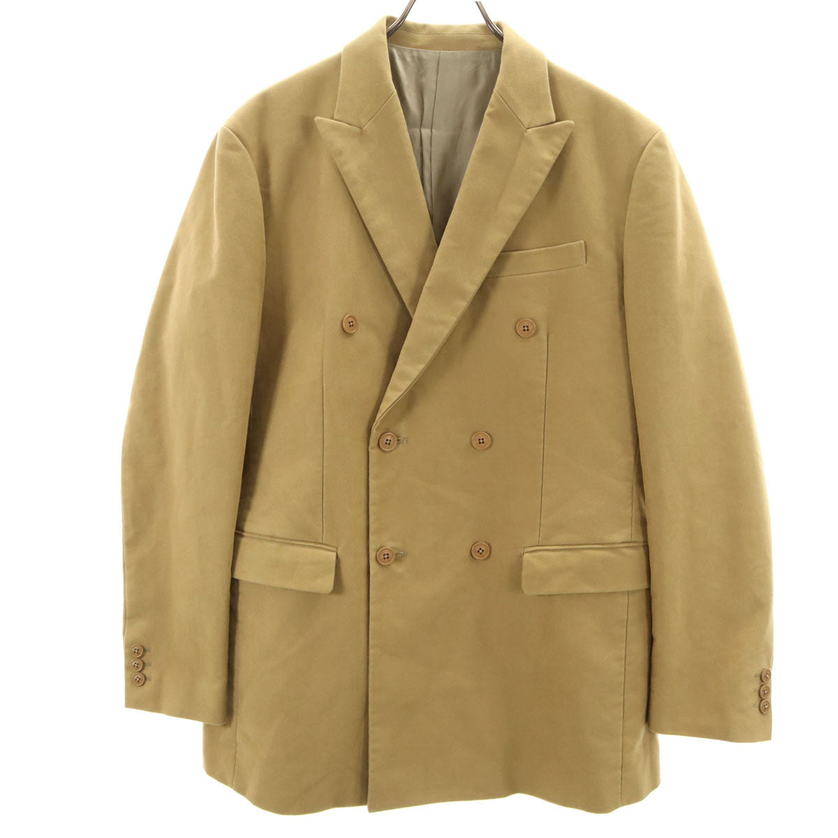 美品 Mr.GENTLEMAN ミスタージェントルマン コットンスエード ダブルブレスト ジャケット L キャメル メンズ