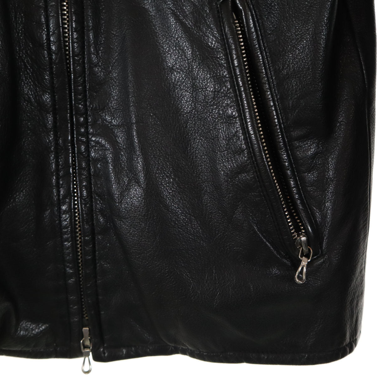 LITHIUM HOMME リチウムオム 日本製 牛革レザー シングルライダースジャケット 44 ブラック メンズ