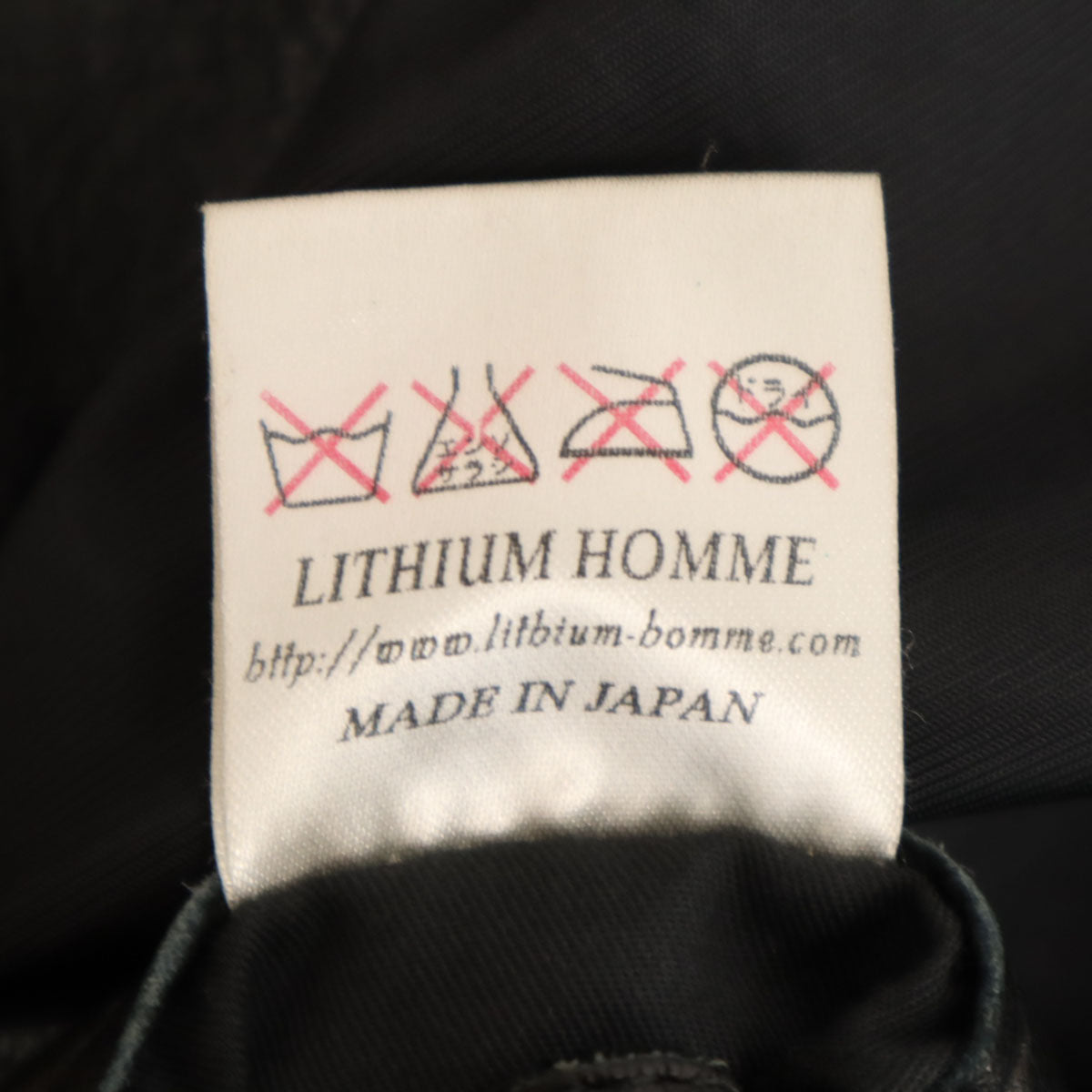 LITHIUM HOMME リチウムオム 日本製 牛革レザー シングルライダースジャケット 44 ブラック メンズ