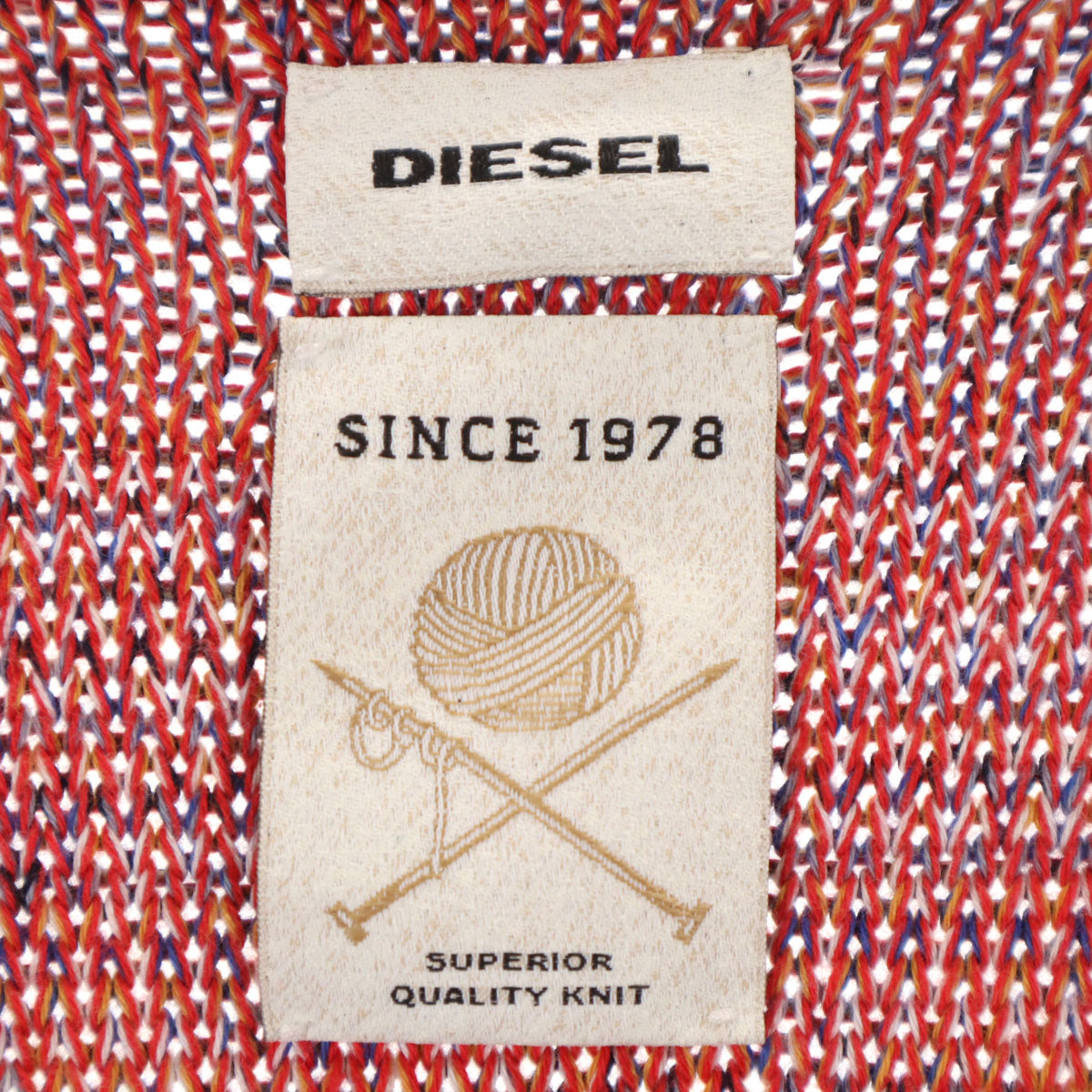 DIESEL ディーゼル 長袖 ニットカーディガン S レッド系 メンズ