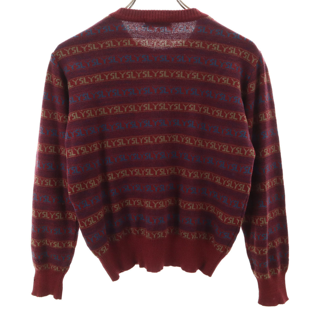 YVES SAINT LAURENT イヴサンローラン 90s オールド 総柄 長袖 セーター S パープル系 ニット レディース