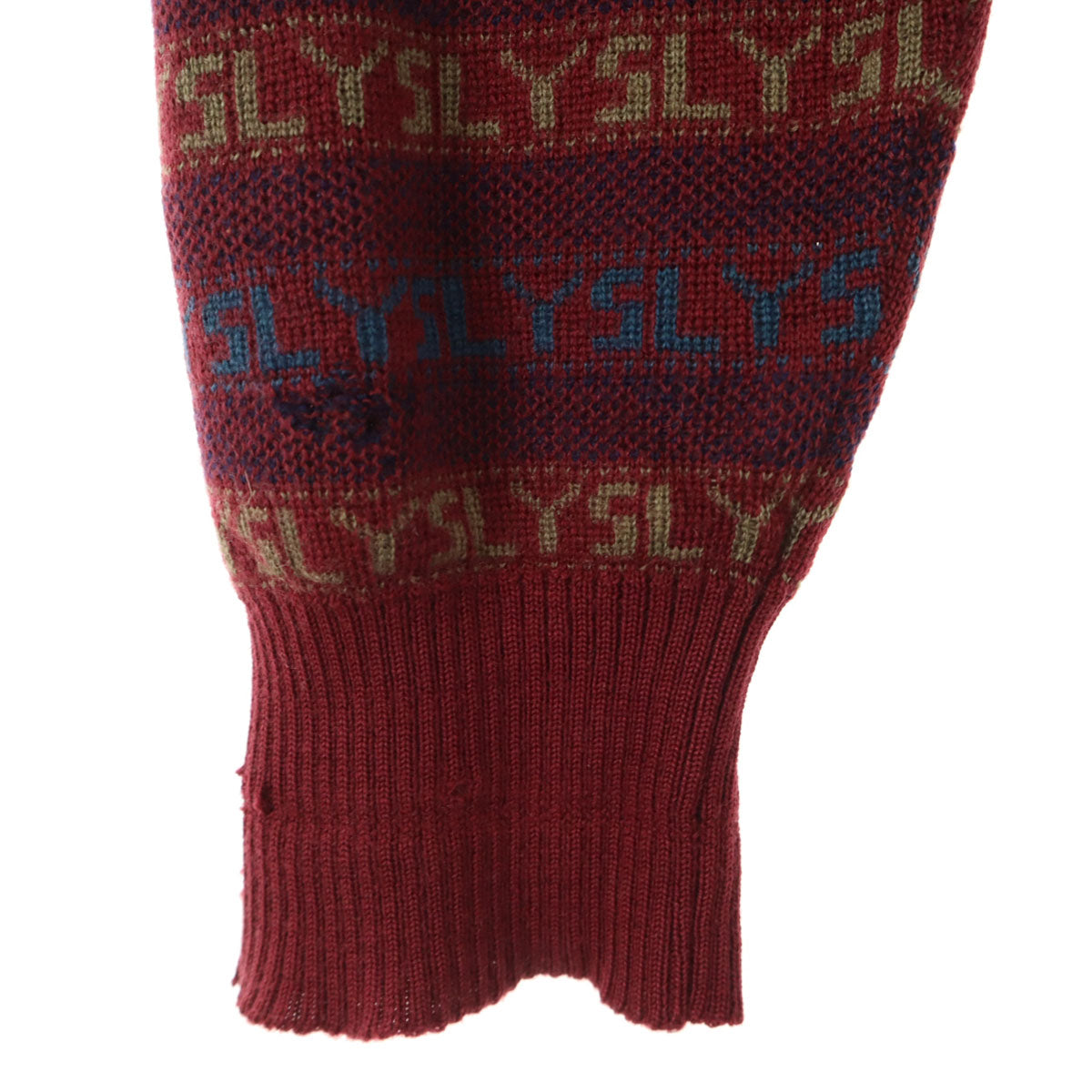 YVES SAINT LAURENT イヴサンローラン 90s オールド 総柄 長袖 セーター S パープル系 ニット レディース