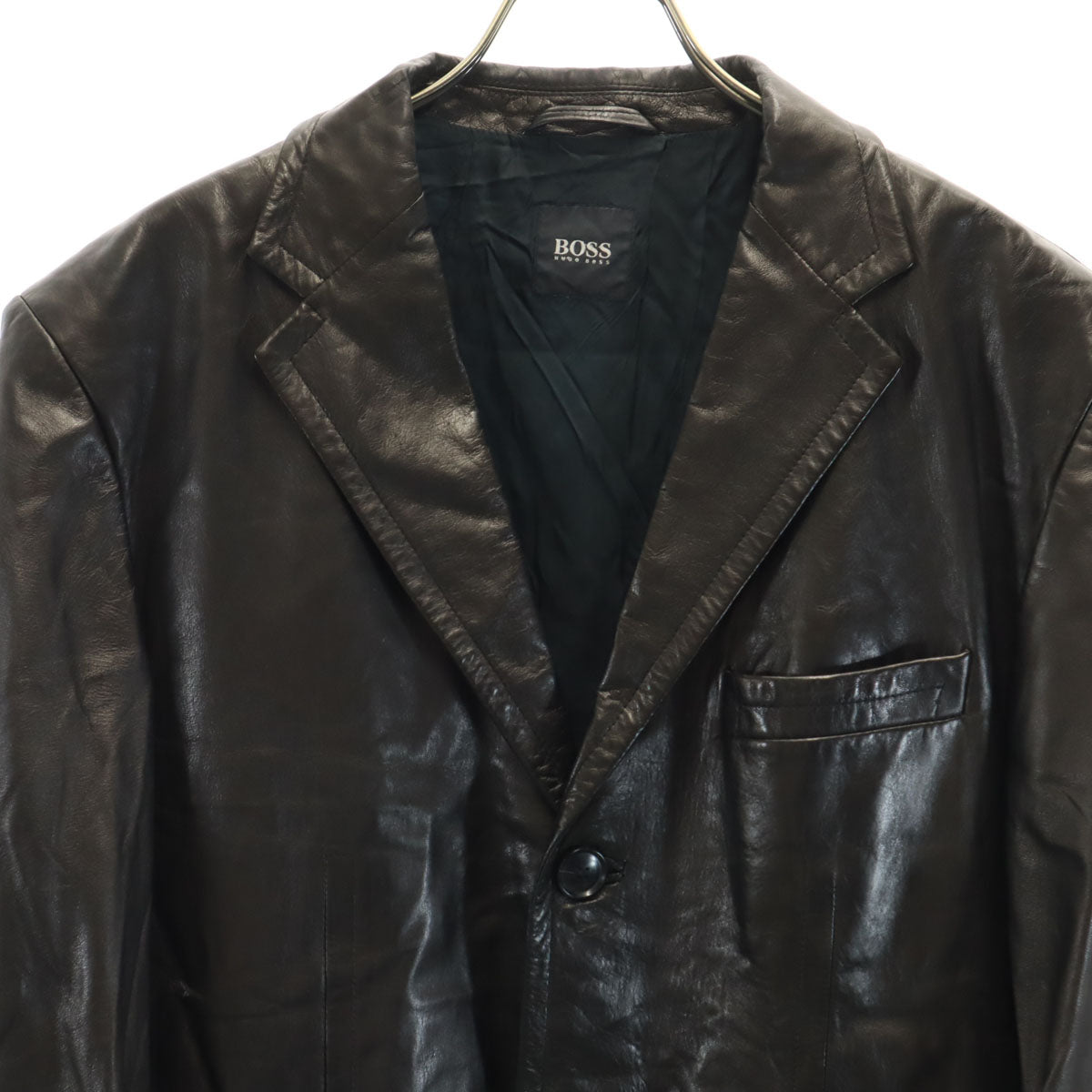 HUGO BOSS ヒューゴボス レザージャケット 52 ブラウン系 メンズ