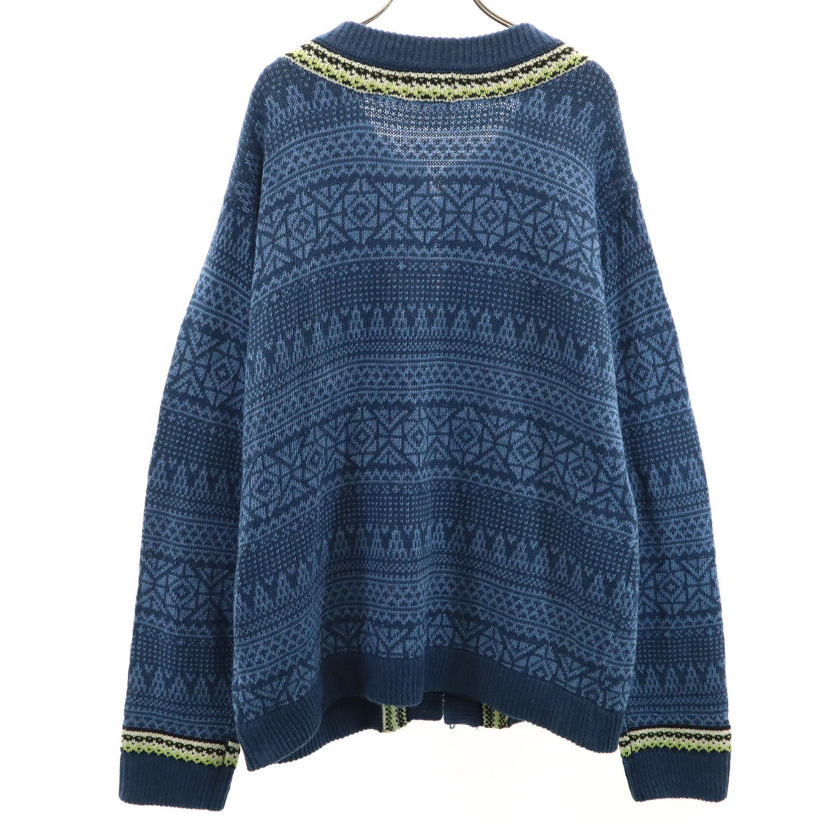 BACKERS バッカーズ ノルディック柄 長袖 チロリアン ニットカーディガン L ネイビー メンズ