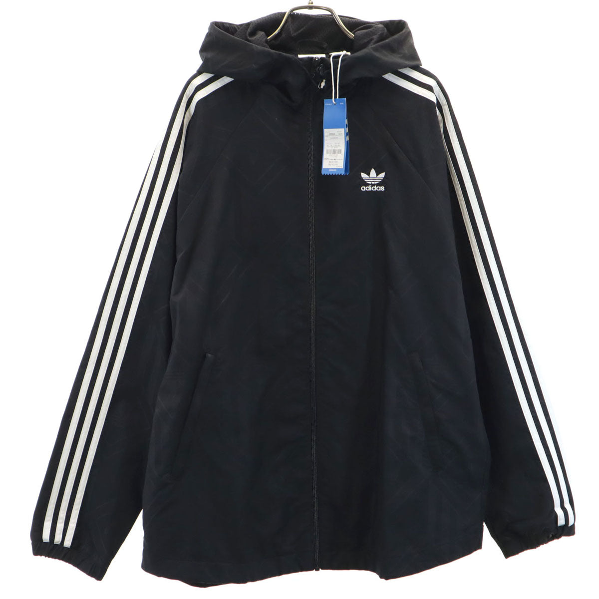 未使用 adidas Originals アディダスオリジナルス トレフォイルロゴ ウインドブレーカー XO ブラック 裏メッシュ ビッグサイズ メンズ