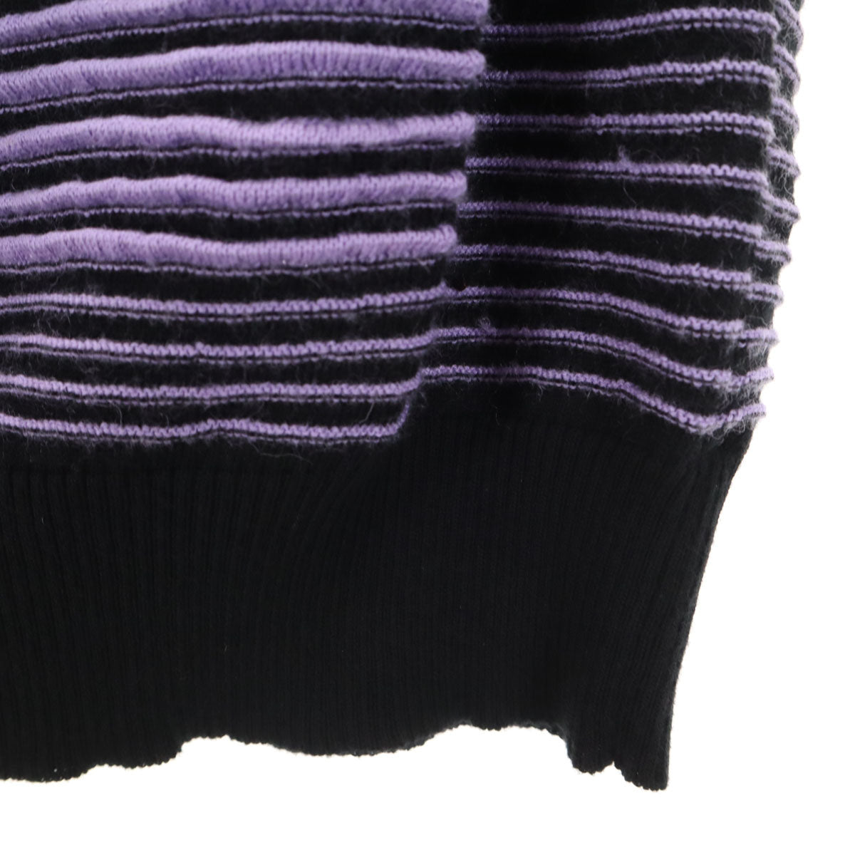 MM6 Maison Margiela エムエムシックス メゾンマルジェラ イタリア製 ボーダー柄 長袖 ニット 上下 セットアップ S ブラック レディース