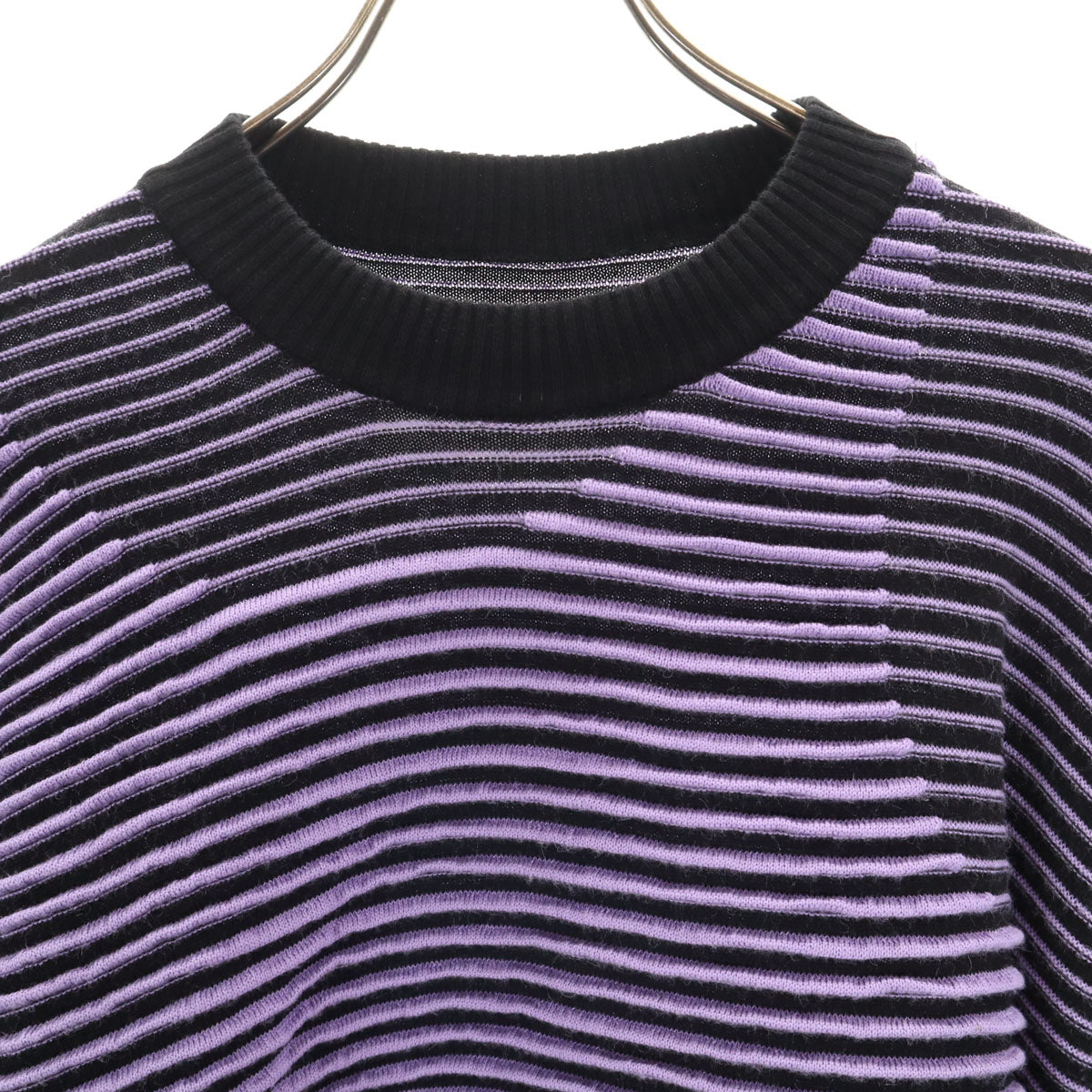 MM6 Maison Margiela エムエムシックス メゾンマルジェラ イタリア製 ボーダー柄 長袖 ニット 上下 セットアップ S ブラック レディース