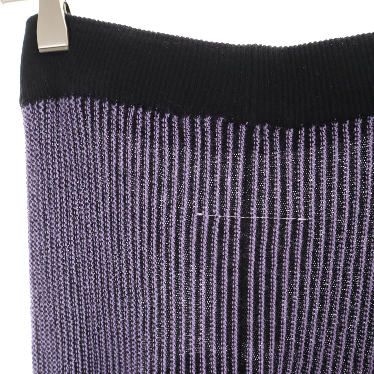 MM6 Maison Margiela エムエムシックス メゾンマルジェラ イタリア製 ボーダー柄 長袖 ニット 上下 セットアップ S ブラック レディース