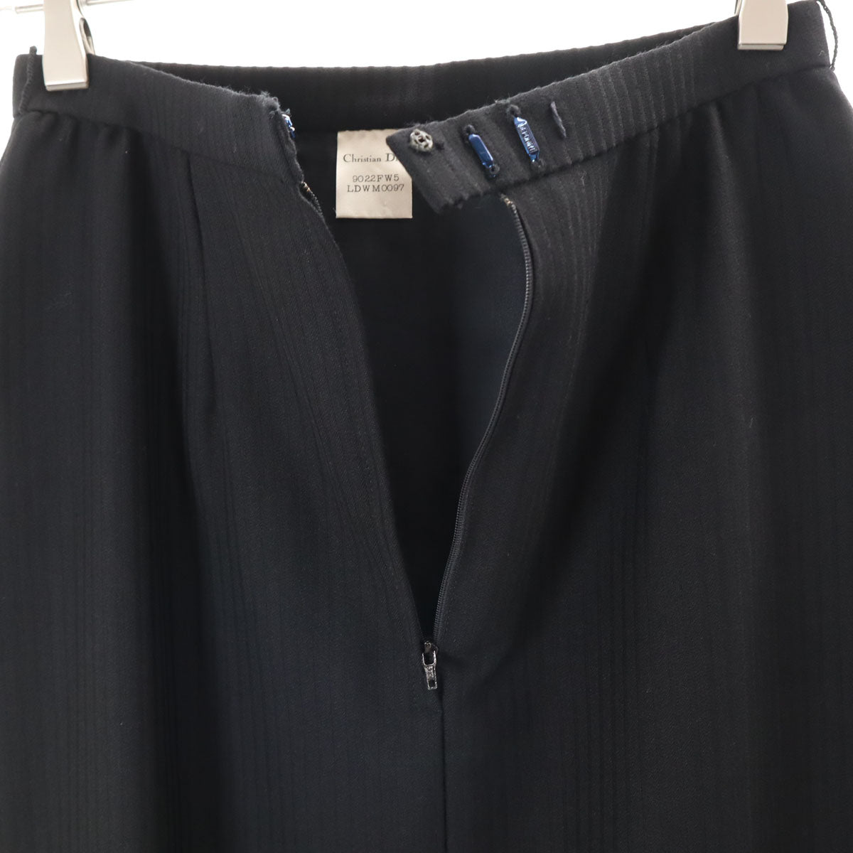 Christian Dior PRET-A-PORTER クリスチャンディオール プレタポルテ 90s オールド ボーダー/ストライプ柄 スカートスーツ 上下 セットアップ 11 ブラック レディース