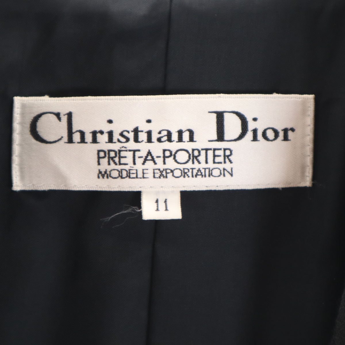 Christian Dior PRET-A-PORTER クリスチャンディオール プレタポルテ 90s オールド ボーダー/ストライプ柄 スカートスーツ 上下 セットアップ 11 ブラック レディース