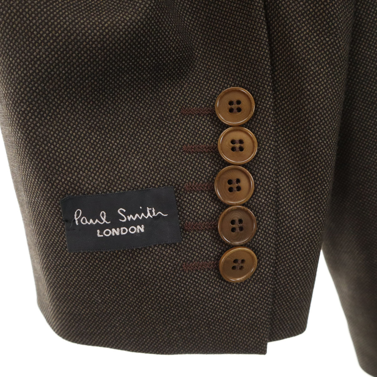 美品 Paul Smith LONDON ポールスミスロンドン ポルトガル製 スーツ 上下 セットアップ 44/W37 ブラウン メンズ