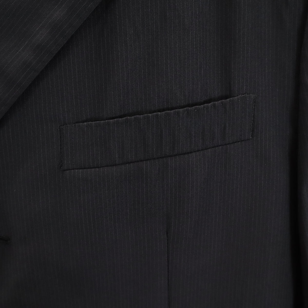 BURBERRY BLACK LABEL バーバリーブラックレーベル 日本製 ストライプ柄 スーツ 上下 セットアップ 40R ブラック 三陽商会 メンズ