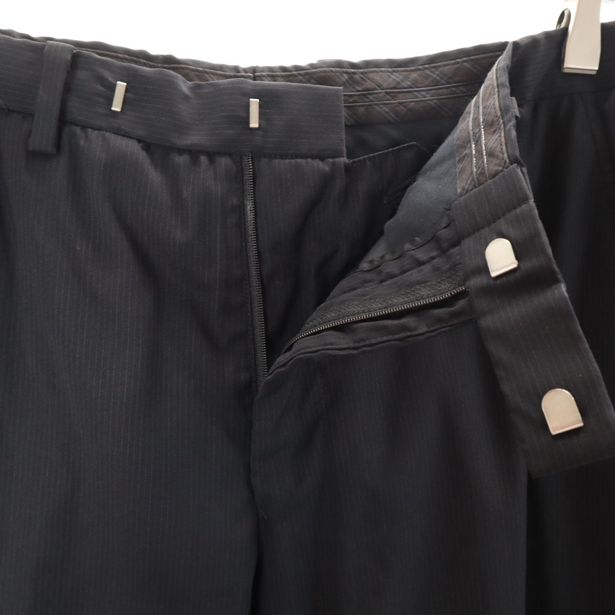 BURBERRY BLACK LABEL バーバリーブラックレーベル 日本製 ストライプ柄 スーツ 上下 セットアップ 40R ブラック 三陽商会 メンズ