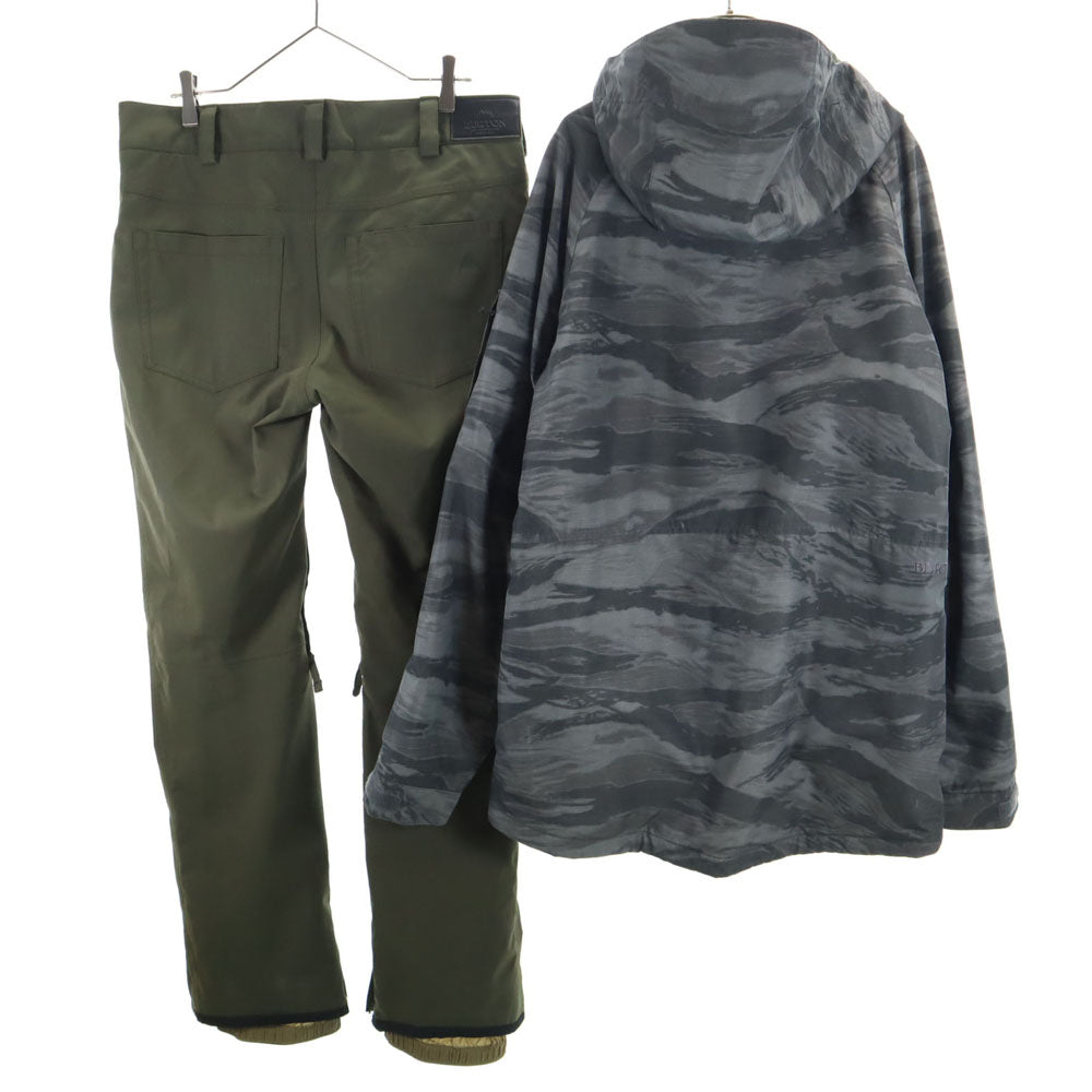 BURTON バートン カモフラ柄 スノーボード ジャケット 上下 セットアップ M グレー系 ウィンタースポーツ メンズ