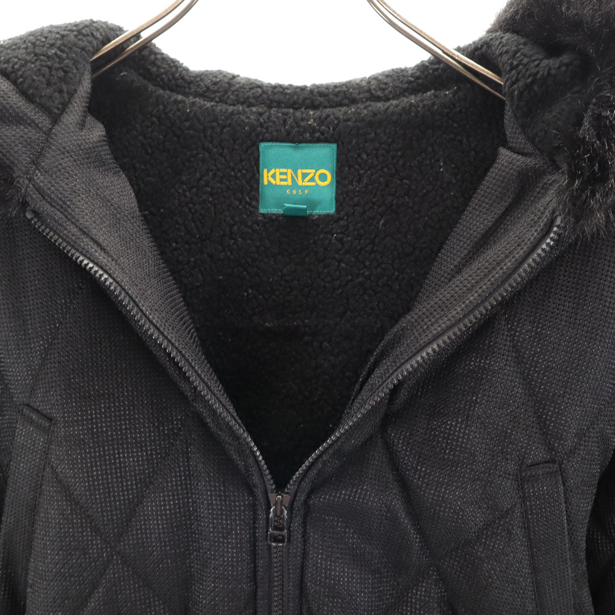 KENZO GOLF ケンゾーゴルフ 90s 日本製 オールド キルティングジャケット 2 ブラック 裏ボア レディース