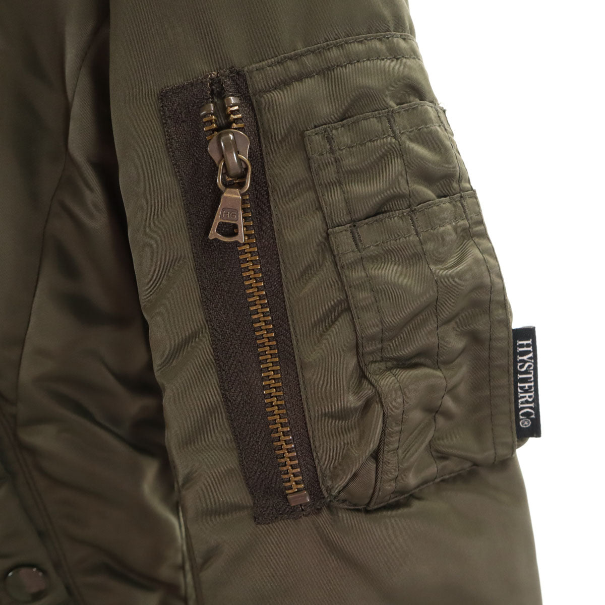 HYSTERIC ヒステリック N2-B フライトジャケット FREE カーキ 中綿 ヒステリックグラマー レディース